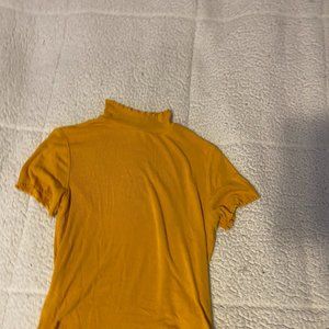Yellow mock neck crop top